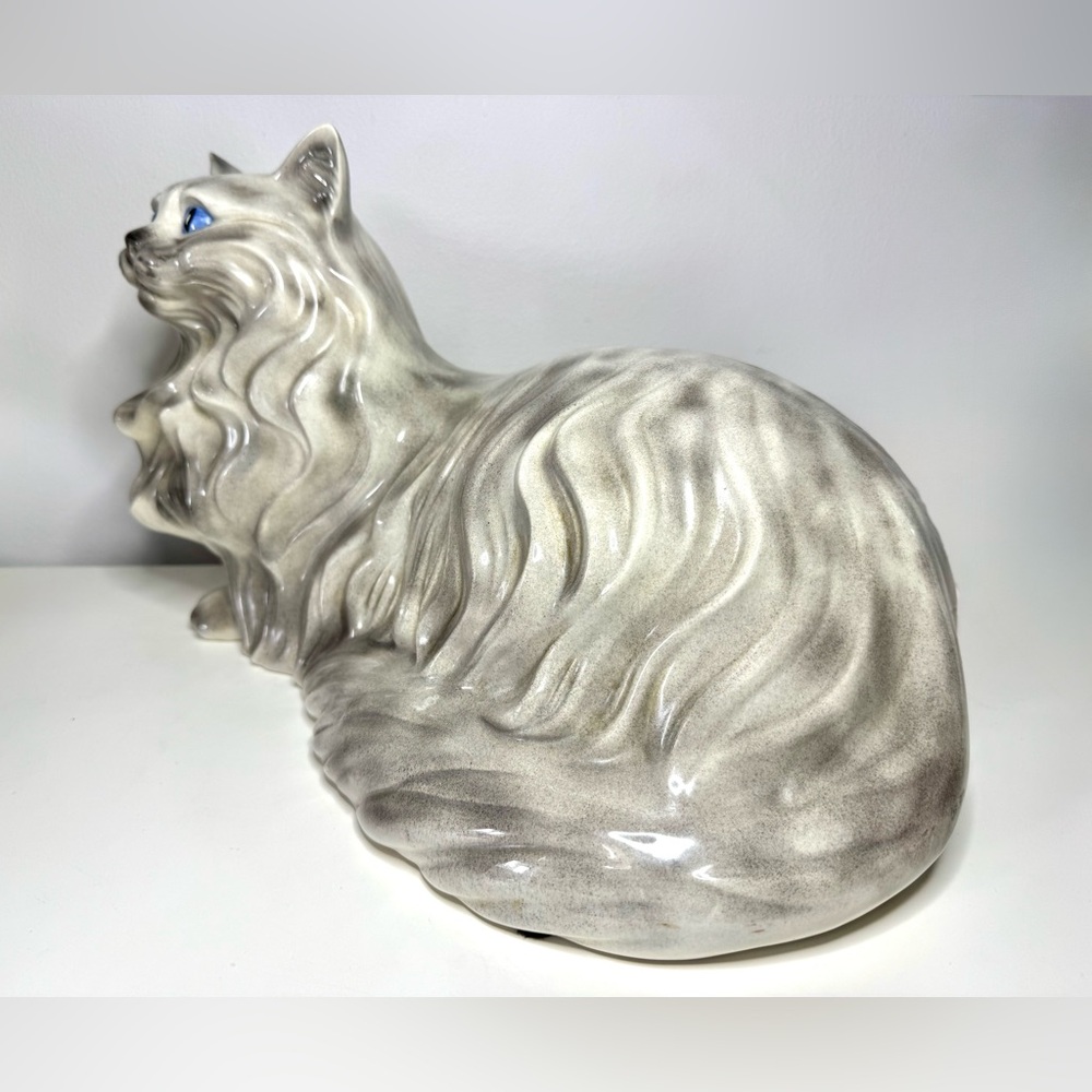 1970s Life Size Persian Cat Ceramic Figurine – 17” - Picture 4 of 4